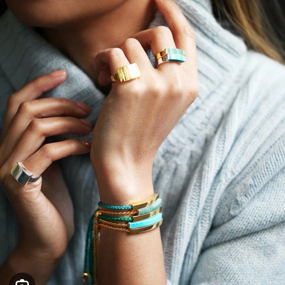 Monica Vinader Amazonite Bar Bracelet - Picture 2 of 5